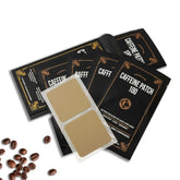 CAFFEINE PATCH 100 empaque frontal mostrando 15 parches y beneficio práctico