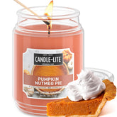 CANDLE-LITE frasco frontal mostrando etiqueta y color naranja reconfortante