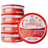 Cannadips empaque frontal uva mostrando diseño y practicidad
