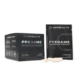 CAPSULYTE Pregame frente del envase mostrando dosis y sello médico