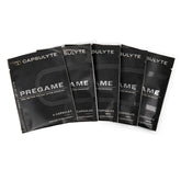 CAPSULYTE Pregame empaque frontal mostrando paquetes pre‑dosis para facilidad