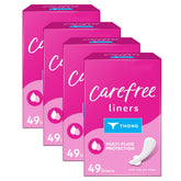 Carefree empaque frontal mostrando cantidad y beneficio de protección