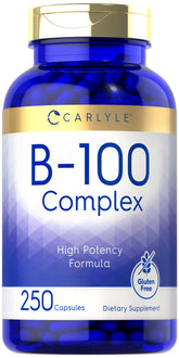 Carlyle frasco B-100 frontal mostrando el envase y beneficio de suministro prolongado