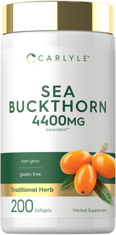 Carlyle envase frontal con 200 softgels mostrando beneficio de pureza