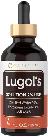 Carlyle Lugols frontal mostrando botella y gotero, fácil dosificación