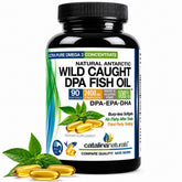 Catalina Naturals frente del envase mostrando concentracion omega-3