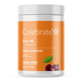 Celebrate Vitamins frasco frontal mostrando gominolas y beneficio conveniencia