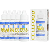 Cellfood frente del empaque mostrando frasco y beneficios resumidos