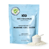 Centenarius Nutrition envase frontal del colágeno marino, presentación clara y profesional
