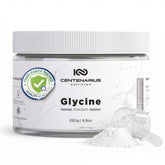 Centenarius Nutrition envase frontal mostrando glicina pura y beneficio recuperación