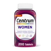 Centrum envase frontal 200 tabletas mostrando tamaño y conveniencia