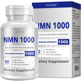 CFUKING botella frontal de NMN 1000mg que muestra envase opaco y protección