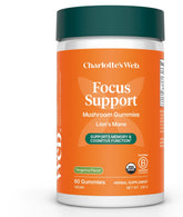 Charlotte's Web envase frontal del producto y beneficios claros