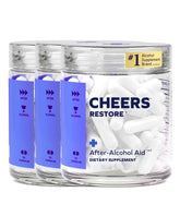 Cheers Restore vista frontal del envase mostrando información clara
