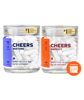 Cheers pack Restore y Protect en su envase frontal, soporte hepático visible