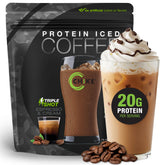 CHIKE frente del envase mostrando 20 g proteína y 3 shots espresso