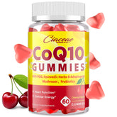 Ciaceae envase frontal de gomitas CoQ10 400 mg con diseño claro y beneficios