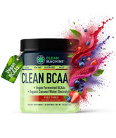 CLEAN MACHINE envase frontal del Clean BCAA mostrando diseño y sabor Fruit Punch