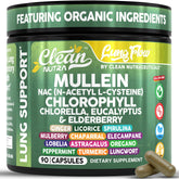 Clean Nutraceuticals envase frontal mostrando etiqueta y beneficio respiratorio