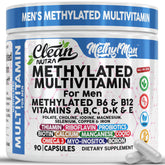 Clean Nutra MethylMan vista frontal y botella, claridad de mezcla completa