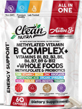 Clean Nutraceuticals envase frontal mostrando fórmula metilada y beneficios
