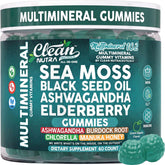 Clean Nutraceuticals frasco frontal con gominolas multinutrientes, práctico y portátil