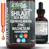 Clean Nutraceuticals frasco frontal mostrando ShilaFlow y etiqueta clara