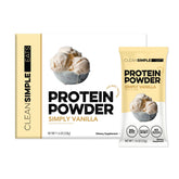 Clean Simple Eats frente del empaque mostrando sobres y marca, conveniencia portable