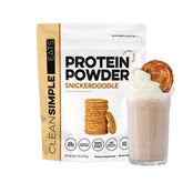 Clean Simple Eats frente del envase mostrando sabor snickerdoodle y conveniencia