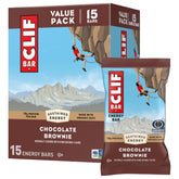 CLIF Bar frente del empaque mostrando sabor Chocolate Brownie y conveniencia
