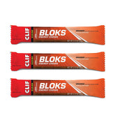 Clif Bloks empaque frontal naranja mostrando el paquete y facilidad de transporte
