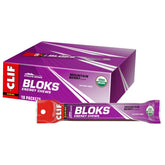 CLIF Bar CLIF BLOKS Mountain Berry frente del empaque, fácil identificación y transporte
