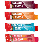 Clif Bloks vista frontal del pack variedad, fácil de llevar y elegir sabor