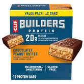 CLIF BUILDERS frente de caja mostrando sabor y proteínas para recuperación