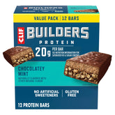 CLIF BUILDER'S empaque frontal chocolate menta, conveniencia y sabor