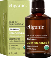 Cliganic botella frontal de hierba limón mostrando presentación orgánica