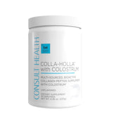 Consult Health envase COLLA-Holla frente mostrando diseño y servicios, beneficio conveniencia