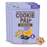 CookiePal paquete frontal calabaza y arándano, muestra orgánica y atractiva