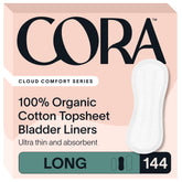 Cora empaque frontal mostrando 144 unidades y protección discreta