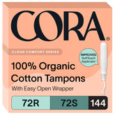 Cora pack frontal mostrando 72 Regular y 72 Super, ahorro y duración