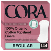 Cora pack frontal mostrando 144 protectores, comodidad y ahorro