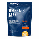 Coromega vista frontal del paquete Citrus Burst, fácil consumo rápido