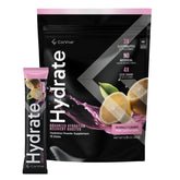 CorVive Hydrate frente del empaque mostrando 15 sobres y beneficios visibles
