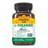 Country Life envase frontal con L-Theanine 200 mg mostrando formato y beneficios