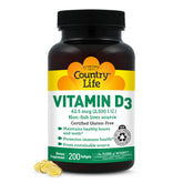 Country Life vista frontal del envase mostrando 200 softgels y beneficio claro