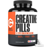 Crazy Muscle frasco frontal Three-atine mostrando envase y diseño claro