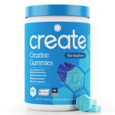 Create empaque frontal sabor frambuesa azul mostrando conveniencia
