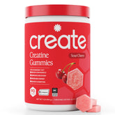Create gominolas frente del envase mostrando dosis y beneficios