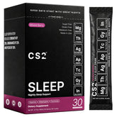 CS2 empaque frontal mostrando sobres y marca para sueño natural