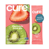 Cure Hydration frente del empaque mostrando 8 sobres y beneficios